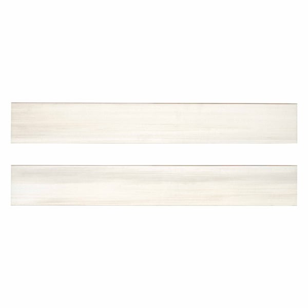 Water Color Bianco 24 X 3.5 Porcelain Bullnose Tile Trim In White, 12PK